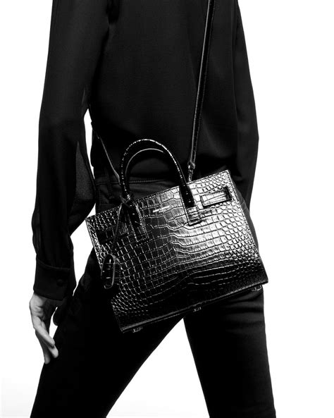 Saint Laurent Sac de Jour Nano Crocodile